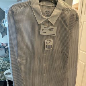 Brook Brothers “RED Label” New blouse. Gray & White Stripe. Brand new.